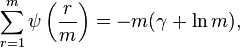 \sum_{r=1}^m \psi \left(\frac{r}{m}\right) =-m(\gamma+\ln m),