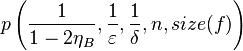 p\left(\frac{1}{1-2\eta_B}, \frac{1}{\varepsilon},\frac{1}{\delta},n,size(f)\right)