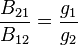 \frac{B_{21}}{B_{12}}=\frac{g_1}{g_2}