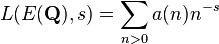 L(E(\mathbf{Q}), s) = \sum_{n>0}a(n)n^{-s}