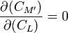  \frac { \partial (C_{M'}) }{ \partial (C_L)} = 0 