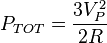 P_{TOT}=\frac{3 V_P^2}{2R}