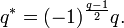 q^*=(-1)^\frac{q-1}{2}q.