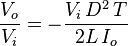 \frac{V_o}{V_i}=-\frac{V_i\, D^2 \, T}{2L\, I_o}