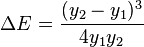 
\Delta E = \frac{(y_2-y_1)^3}{4y_1y_2}
