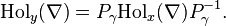 \mathrm{Hol}_y(\nabla) = P_\gamma \mathrm{Hol}_x(\nabla) P_\gamma^{-1}.