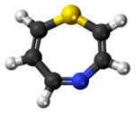 Ball-and-stick model of the 1,4-thiazepine molecule