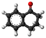 Ball-and-stick model of the 1-tetralone molecule