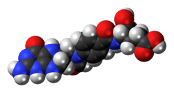 Space-filling model of the 10-formyltetrahydrofolate molecule