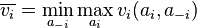 \overline{v_i} = \min_{a_{-i}} \max_{a_i} {v_i(a_i,a_{-i})}