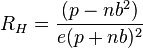 R_H=\frac{(p-nb^2)}{e(p+nb)^2}