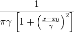 \frac{1}{\pi\gamma\,\left[1 + \left(\frac{x-x_0}{\gamma}\right)^2\right]}\!