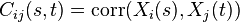 C_{ij}(s,t) = \operatorname{corr}( X_i(s), X_j(t) )