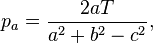 p_a=\frac{2aT}{a^2+b^2-c^2},