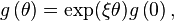  g\left(\theta\right) = \exp(\xi\theta) g\left(0\right),