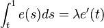 \int_{t}^1 e(s) ds=\lambda e'(t)