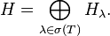 H=\bigoplus_{\lambda\in\sigma(T)}H_\lambda.