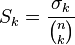 S_k = \frac{\sigma_k}{\binom{n}{k}}