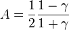 A=\frac{1}{2}\frac{1-\gamma}{1+\gamma} 