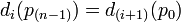 d_i(p_{(n-1)})=d_{(i+1)}(p_0)