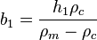  b_1 = \frac{h_1\rho_c}{\rho_m-\rho_c} 