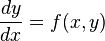 \frac {dy}{dx} = f(x,y)