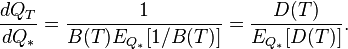 \frac{dQ_T}{dQ_*} = \frac{1}{B(T) E_{Q_*}[1/B(T)]} = \frac{D(T)}{E_{Q_*}[D(T)]}.