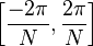 \left[ \frac{-2\pi}{N}, \frac{2\pi}{N} \right]