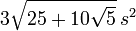  3 \sqrt{25 + 10\sqrt{5}}\, s^2