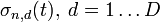 \sigma_{n,d}(t), \; d=1\ldots D