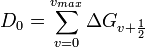 D_0=\sum_{v=0}^{v_{max}} \Delta G_{v+\frac{1}{2}}