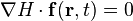 \nabla H \cdot \mathbf f(\mathbf r, t) = 0