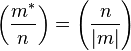 \left(\frac{m^*}{n}\right)=\left(\frac{n}{|m|}\right)