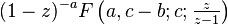 (1-z)^{-a} F \left (a,c-b;c; \tfrac{z}{z-1} \right )