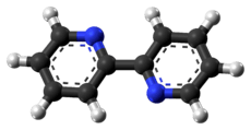 Ball-and-stick model of the 2,2'-bipyridine molecule