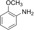 Skeletal formula of o-anisidine