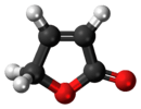 Ball-and-stick model of the 2-furanone molecule