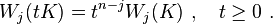 W_j(tK) = t^{n-j} W_j(K)~, \quad t \geq 0~. 