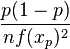  \frac{p( 1 - p )}{nf(x_p)^2}