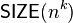 \mathsf{SIZE}(n^k)