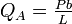 Q_A = \tfrac{Pb}{L}