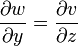 {\partial w\over \partial y}={\partial v\over \partial z}