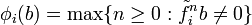 \phi_i(b) = \max\{ n \ge 0 : \tilde{f}_i^n b \ne 0 \}