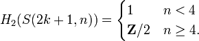 H_2(S(2k+1,n)) = \begin{cases} 1 & n < 4\\
\mathbf{Z}/2 & n \geq 4.\end{cases}