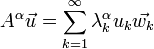 A^\alpha \vec{u}=\sum_{k=1}^\infty \lambda_k^{\alpha} u_k\vec{w_k}