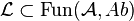 \mathcal{L} \subset \operatorname{Fun}(\mathcal{A}, Ab)