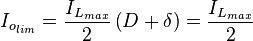 I_{o_{lim}} = \frac{I_{L_{max}}}{2}\left(D + \delta\right) = \frac{I_{L_{max}}}{2}