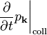 \left. \frac{\mathrm{\partial}}{\mathrm{\partial}t} p_\mathbf{k} \right |_{\mathrm{coll}}