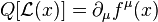 Q[\mathcal{L}(x)]=\partial_\mu f^\mu (x)