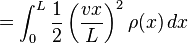  = \int_{0}^L\frac{1}{2}\left(\frac{v x}{L} \right)^2 \rho(x) \,dx